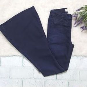 Free People Dark Wash Pull On Bell Bottoms